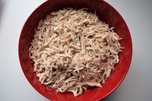 shredded chicken is good food for a sick dog