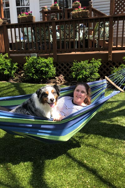 Mary on a hammock