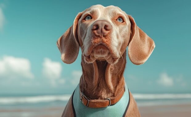 dog cooling vest at beach