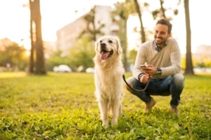 going for walk with a dog